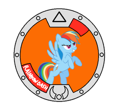 Size: 537x468 | Tagged: safe, rainbow dash, g4, yo-kai medal, yo-kai watch, yokai medal