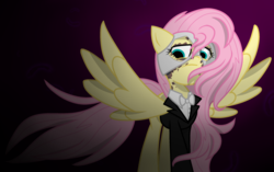 Size: 2700x1700 | Tagged: safe, artist:geraritydevillefort, fluttershy, g4, bowtie, crossover, female, mask, masked, phantom of the opera, solo