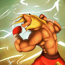 Size: 1600x1600 | Tagged: safe, artist:jamesjackobgermany, applejack, earth pony, anthro, g4, applejack (male), applejacked, arm wraps, athletic tape, clothes, fighter, male, muscles, pads, rule 63, shorts, solo, topless