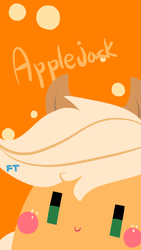 Size: 600x1066 | Tagged: safe, artist:flyingtail, applejack, g4, chubbie, female, minimalist, phone wallpaper, solo