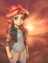 Size: 1776x2329 | Tagged: safe, artist:mrs1989, sunset shimmer, equestria girls, g4, female, solo, sun