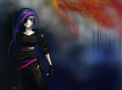 Size: 4453x3292 | Tagged: safe, artist:tao-mell, twilight sparkle, human, g4, female, future twilight, humanized, metal gear, solid sparkle, solo