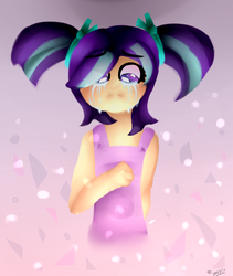 Size: 1315x1560 | Tagged: safe, artist:nekokawaii237, starlight glimmer, human, g4, the cutie re-mark, clothes, crying, female, humanized, pigtails, sadlight glimmer, solo, younger