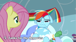 Size: 480x270 | Tagged: safe, artist:klystron2010, fluttershy, rainbow dash, tank, g4, tanks for the memories, animated, crying, eyeroll, flutterbitch, flutterrai, nose in the air, season 5 in 55 seconds, uvula, volumetric mouth
