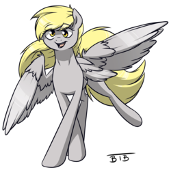 Size: 1751x1747 | Tagged: safe, artist:lrusu, derpy hooves, pegasus, pony, g4, female, happy, mare, simple background, solo, spread wings, transparent background