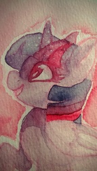 Size: 730x1280 | Tagged: safe, artist:sharmie, twilight sparkle, alicorn, pony, g4, female, looking up, mare, open mouth, simple background, smiling, solo, traditional art, twilight sparkle (alicorn), watercolor painting, wip