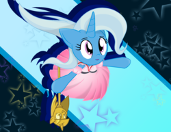 Size: 2200x1700 | Tagged: safe, artist:geraritydevillefort, trixie, pony, unicorn, g4, clothes, cute, diatrixes, dress, female, mare, scepter, solo, twilight scepter