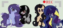 Size: 1604x720 | Tagged: safe, artist:nightmarelunarartist, oc, oc only, oc:blood moon, oc:eternal nightmare, oc:eventide cadenza, oc:silent night, alicorn, pony, alicorn oc, legitimately amazing mspaint