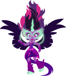 Size: 4000x4632 | Tagged: safe, artist:missgoldendragon, sci-twi, twilight sparkle, equestria girls, g4, my little pony equestria girls: friendship games, .svg available, absurd resolution, clothes, commission, cute, doll, dress, equestria girls minis, female, fingerless gloves, gloves, glowing eyes, horn, jewelry, midnight sparkle, midnightabetes, necklace, open mouth, simple background, skirt, solo, toy, transparent background, vector, wings