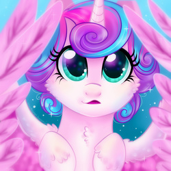 Size: 2000x2000 | Tagged: safe, artist:frostykat13, princess flurry heart, alicorn, pony, g4, season 6, the crystalling, baby, baby pony, cheek fluff, chest fluff, cute, female, fluffy, flurrybetes, high res, open mouth, solo, unshorn fetlocks