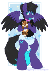 Size: 814x1186 | Tagged: safe, artist:applepup, oc, oc only, oc:adar nasiykh, unicorn, anthro, unguligrade anthro, adult foal, collar, diaper, non-baby in diaper, pacifier, pet tag, plushie, solo