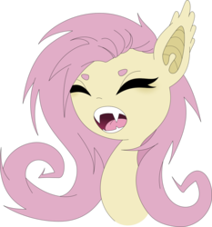 Size: 1095x1177 | Tagged: safe, artist:candy-vanity, fluttershy, bat pony, pony, g4, bust, eyes closed, female, flutterbat, simple background, solo, transparent background