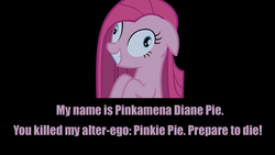 Size: 1600x900 | Tagged: safe, pinkie pie, g4, inigo montoya, my name is inigo montoya, pinkamena diane pie, prepare to die, reference, the princess bride, you killed my father