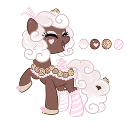 Size: 2000x2000 | Tagged: safe, artist:vpshka, food pony, original species, pony, eyes closed, food, heart, high res, milk and cookies, ponified, solo, straw