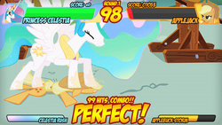 Size: 640x360 | Tagged: safe, applejack, princess celestia, fighting is magic, g4