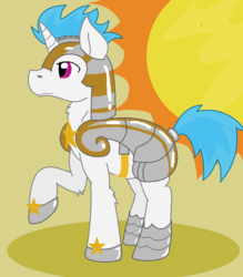 Size: 794x906 | Tagged: safe, artist:pageturner8, oc, oc only, oc:task duty, royal guard, solo