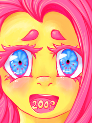 Size: 4500x6000 | Tagged: safe, artist:awkwardlyanonymous, fluttershy, g4, absurd resolution, cute, female, looking at you, milestone, portrait, solo, surprised, watchers