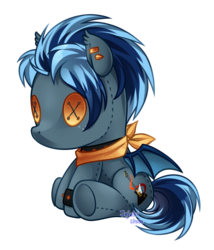 Size: 1200x1400 | Tagged: safe, artist:jojuki-chan, oc, oc only, oc:eira, bat pony, pony, plushie, simple background, solo, transparent background