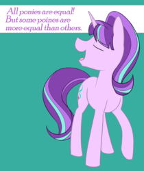 Size: 1280x1522 | Tagged: safe, artist:estrill, starlight glimmer, g4, animal farm, communism, female, george orwell, marxism, misspelling, napoleon, solo, stalin glimmer