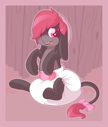 Size: 1088x1280 | Tagged: safe, artist:cuddlehooves, oc, oc only, oc:momo, donkey, diaper, non-baby in diaper, poofy diaper, solo