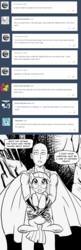 Size: 622x1920 | Tagged: safe, artist:pencils, limestone pie, oc, oc:anon, pony, g4, :o, ask, black and white, blatant lies, cute, dialogue, grayscale, holding a pony, hug, lies, looking up, one punch man, saitama, speech bubble, tumblr, underhoof