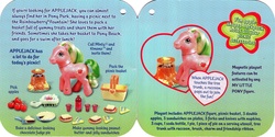 Size: 1793x897 | Tagged: safe, applejack (g3), g3, official, irl, photo, solo, text, toy