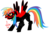 Size: 2723x1912 | Tagged: dead source, safe, artist:e-e-r, rainbow dash, pegasus, pony, zabrak, g4, crossover, dark side, darth maul, female, simple background, solo, star wars, transparent background