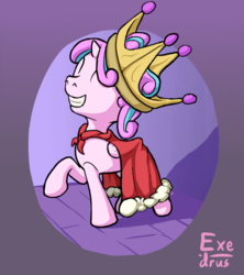 Size: 2731x3072 | Tagged: safe, artist:exedrus, derpibooru exclusive, princess flurry heart, g4, my little pony: friendship is magic, season 6, cape, clothes, crown, female, high res, smiling, solo