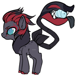 Size: 638x637 | Tagged: safe, artist:skulifuck, monster pony, original species, piranha plant pony, plant pony, zoroark, augmented tail, base used, eye, male, plant, pokémon, ponified, simple background, solo, transparent background