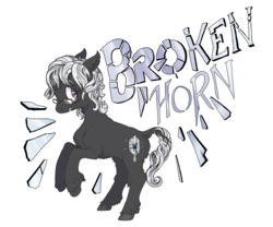 Size: 1280x1065 | Tagged: safe, artist:spectralunicorn, oc, oc only, oc:broken horn, pony, unicorn, broken horn, glasses, horn, solo
