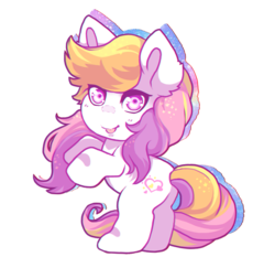 Size: 723x704 | Tagged: safe, artist:reisar, light heart, earth pony, pony, g2, female, mare, simple background, solo, tongue out, transparent background