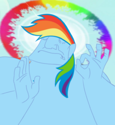 Size: 557x605 | Tagged: safe, rainbow dash, g4, meme, pacha, the emperor's new groove, when x just right