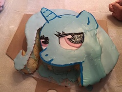 Size: 912x684 | Tagged: safe, artist:ramivic, trixie, pony, unicorn, g4, cake, female, food, food art, irl, mare, photo, solo