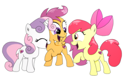 Size: 3000x1831 | Tagged: safe, artist:raptorfarts, apple bloom, scootaloo, sweetie belle, g4, cutie mark, cutie mark crusaders, open mouth, simple background, the cmc's cutie marks, transparent background