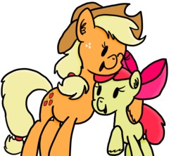 Size: 3000x2666 | Tagged: safe, artist:raptorfarts, apple bloom, applejack, g4, high res, simple background, sisters, transparent background, unshorn fetlocks