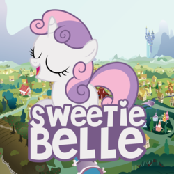 Size: 5000x5000 | Tagged: safe, artist:1nsp1r, sweetie belle, pony, unicorn, g4, absurd resolution, canterlot, female, filly, foal, giant pony, giantess, macro, ponyville, solo