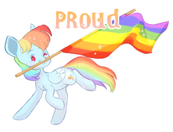 Size: 1196x913 | Tagged: safe, artist:kapusha-blr, rainbow dash, pegasus, pony, g4, female, flag, gay pride, gay pride flag, mare, pride, pride flag, rainbow, simple background, solo, white background