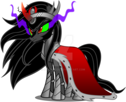Size: 1024x826 | Tagged: safe, artist:haloheros, king sombra, g4, queen umbra, rule 63, simple background, solo, transparent background, watermark