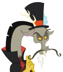 Size: 2747x3153 | Tagged: safe, artist:sketchmcreations, discord, g4, what about discord?, cloak, clothes, hat, high res, male, mischievous, moustache, scheming, simple background, snidely whiplash, solo, top hat, transparent background, vector