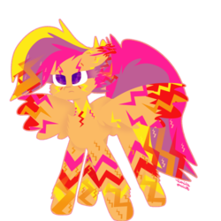 Size: 1008x1008 | Tagged: safe, artist:vanillaswirl6, scootaloo, pony, g4, female, rainbow power, rainbow power-ified, simple background, solo, transparent background