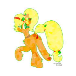 Size: 1008x1008 | Tagged: safe, artist:vanillaswirl6, applejack, crystal pony, pony, g4, crystallized, female, simple background, solo, transparent background