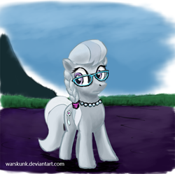 Size: 611x609 | Tagged: safe, artist:warskunk, silver spoon, g4, female, glasses, necklace, solo