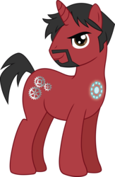 Size: 4788x7349 | Tagged: safe, artist:sugar-loop, pony, unicorn, absurd resolution, arc reactor, facial hair, iron man, marvel, ponified, pony stark, simple background, solo, tony stark, transparent background, vector