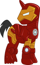 Size: 4710x7516 | Tagged: safe, artist:sugar-loop, pony, unicorn, absurd resolution, armor, iron man, marvel, ponified, simple background, solo, tony stark, transparent background, vector