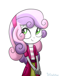Size: 1400x1800 | Tagged: safe, artist:graytyphoon, sweetie belle, equestria girls, g4, clothes, cute, diasweetes, female, hairband, simple background, skirt, solo, transparent background