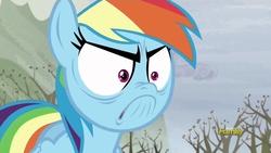 Size: 1920x1080 | Tagged: safe, screencap, rainbow dash, g4, tanks for the memories, angry, do i look angry, faic, female, frown, glare, irritated, nose wrinkle, pouting, rainbow dash is best facemaker, solo
