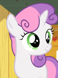Size: 326x435 | Tagged: safe, screencap, apple bloom, sweetie belle, crusaders of the lost mark, g4, animated, female, gasp