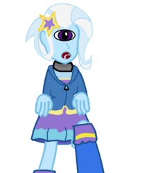 Size: 509x559 | Tagged: safe, trixie, cyclops, equestria girls, g4, abomination, love me, simple background, wat, white background