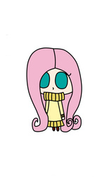 Size: 1700x2800 | Tagged: safe, artist:poweroftheheart, fluttershy, human, g4, clothes, female, humanized, solo, sweater, sweatershy