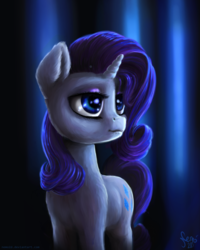 Size: 2000x2500 | Tagged: safe, artist:nemo2d, rarity, pony, unicorn, g4, bust, female, high res, lights, portrait, solo, standing